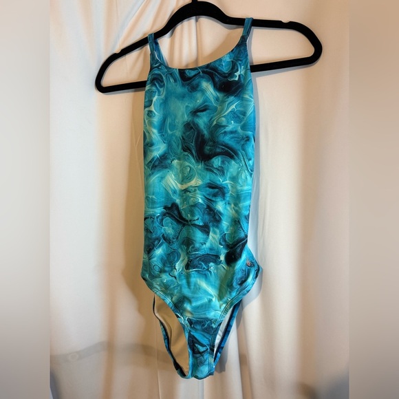 Spyder One Piece Swimsuit with High Neck Double Belt, Tummy Control,Quick Drying - Picture 5 of 11